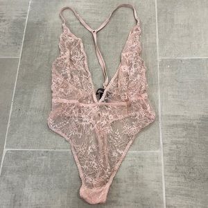 Victoria’s Secret pink lace teddy